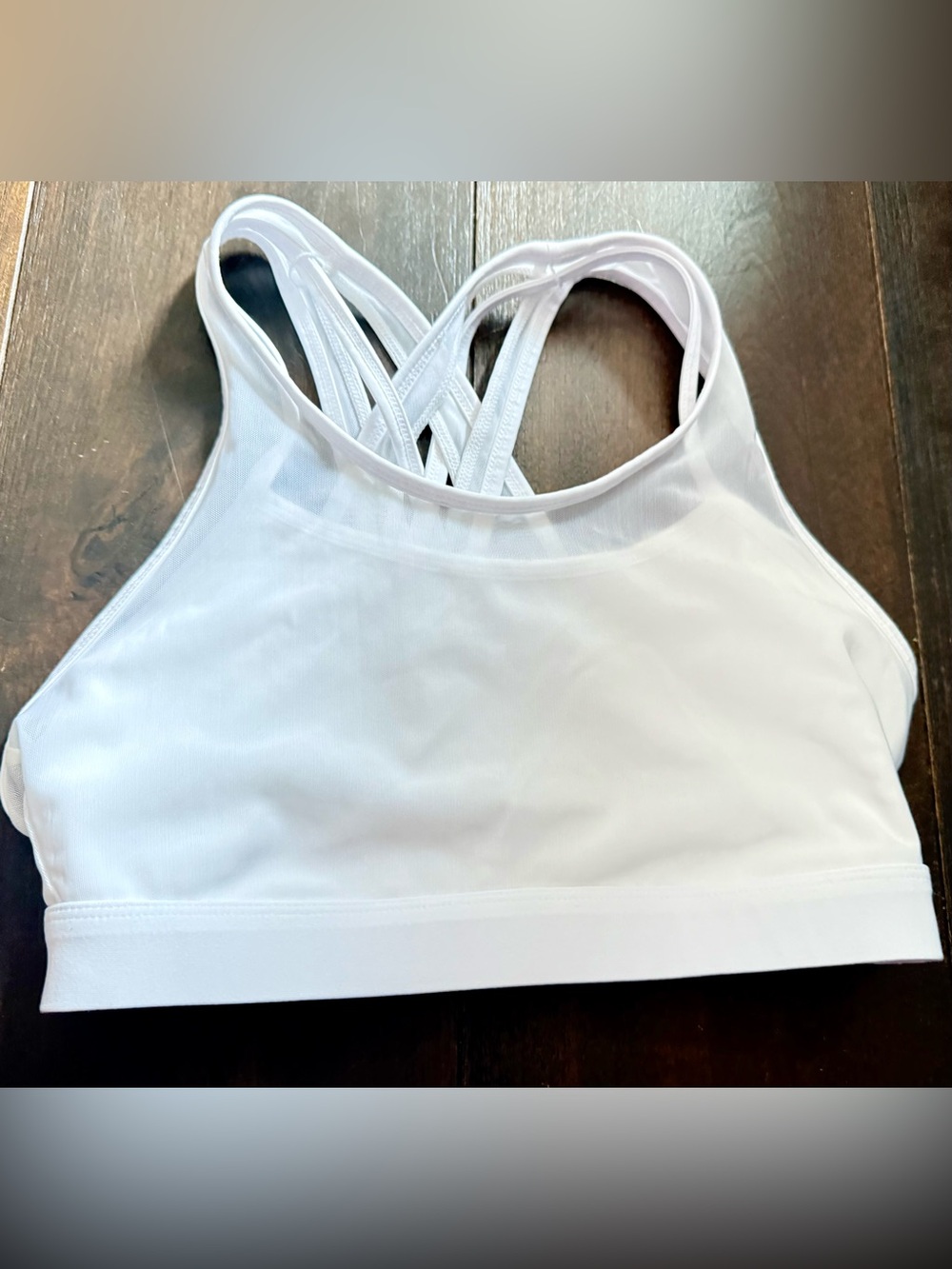 White Women's Strappy Sports Bra - Brand Unspecified